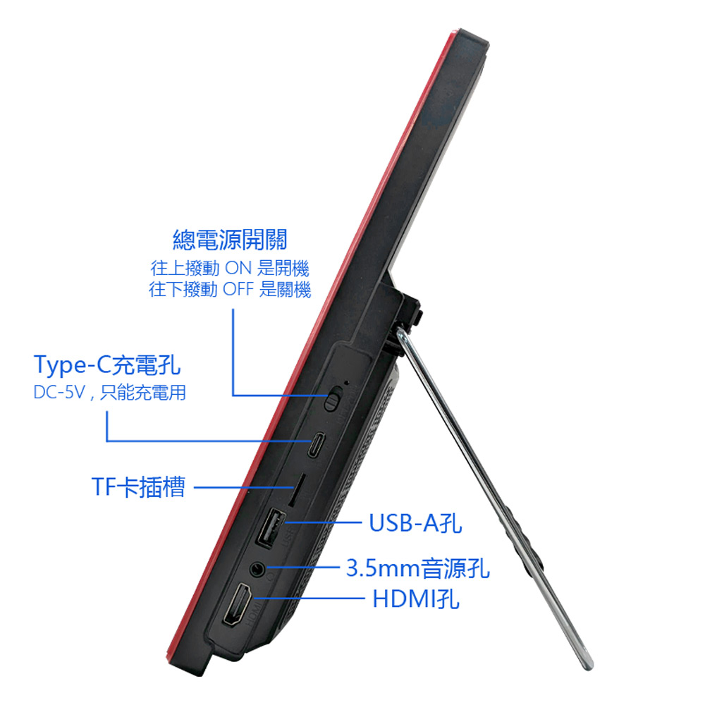 GUYU-Z1TV 5G WiFi上網 14.1吋超大螢幕 自帶支撐立架 四核心安卓TV電視盒螢幕 2G+128G